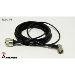 Kabel antenowy cienki RG174 + złącza
