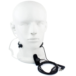 Zestaw słuchawkowy Mikrofon Gardłowy [ laryngofon ] z fonowodem i przyciskiem PTT na palec.